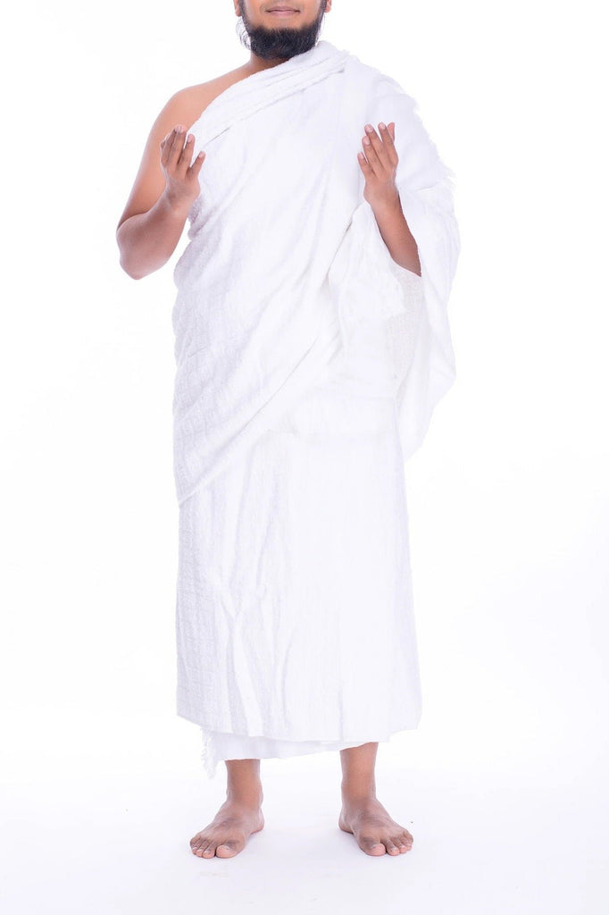 High Quality Adult Ihram Towel 2pcs set 100% Cotton - Standard Size - Umrah & Hajj Norge