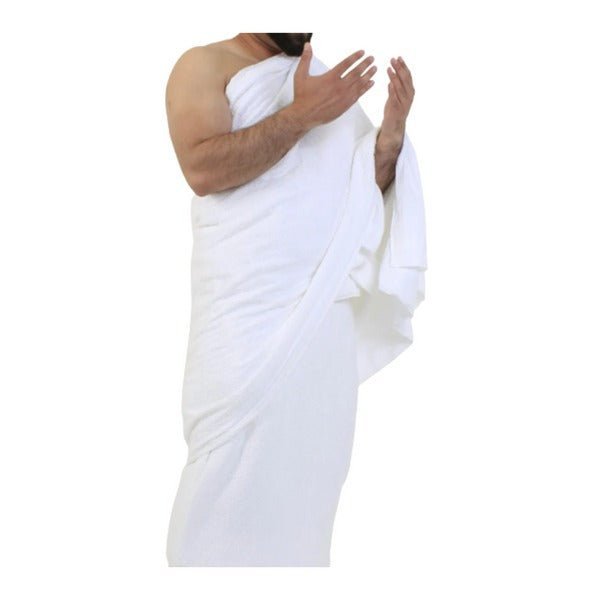 High Quality Adult Ihram Towel 2pcs set 100% Cotton - Standard Size - Umrah & Hajj Norge