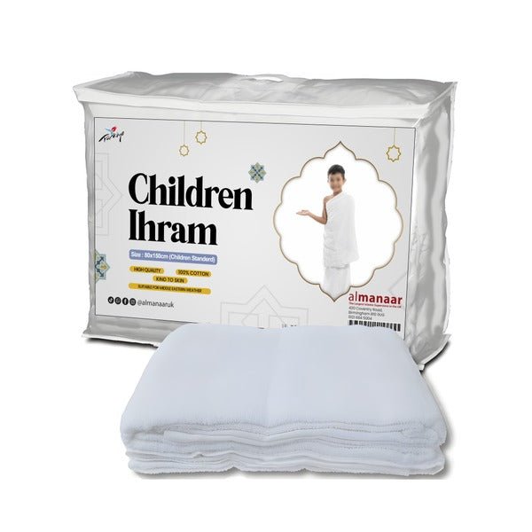 PREMIUM 100% Cotton Children Ihram Towel 2pcs - Umrah & Hajj Norge