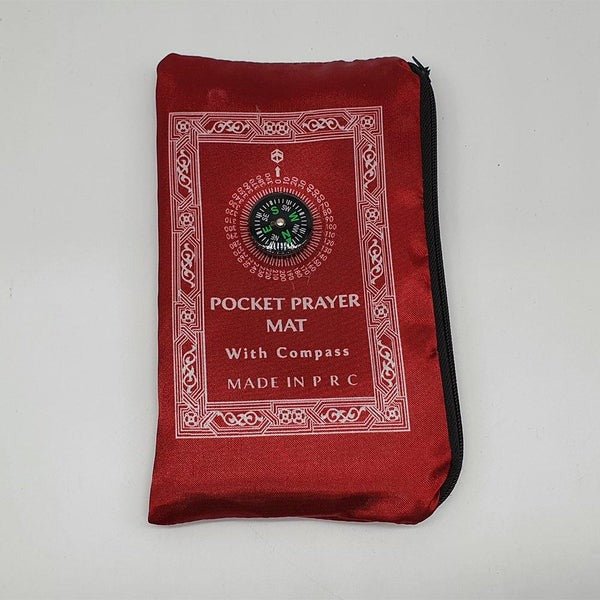 Travel Pocket Prayer Mat With Compass Musalla - Umrah & Hajj Norge